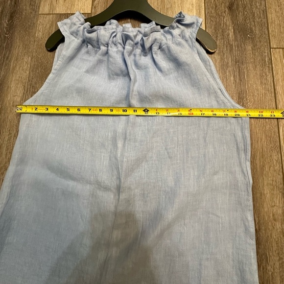 🛍️ light blue 100% Linen  dress with adjustable neck line - Picture 8 of 10